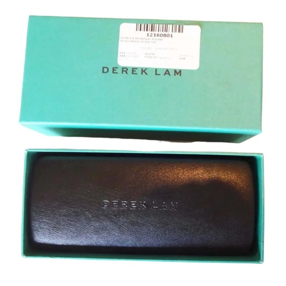 $375 Derek Lam Sunglasses Frame Black Chip / Clear Crystal Lens Smoke Gradient main image 6